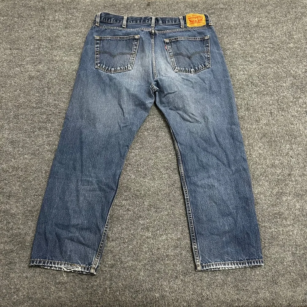 Levi's Jeans Mens Size 40x30 Blue 505 Regular Fit Straight Leg Denim Faded Good